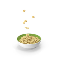 Oats Cereals Rings with Plate PNG & PSD Images