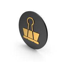 Binder Clip Gold Icon PNG & PSD Images