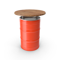 Upcycled Oil Drum Bar Table PNG & PSD Images