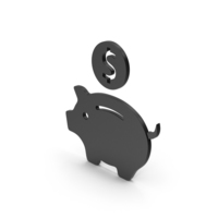 Symbol Piggy Bank Black PNG & PSD Images