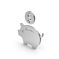 Symbol Piggy Bank Silver PNG & PSD Images