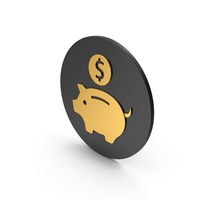 Piggy Bank Gold Icon PNG & PSD Images