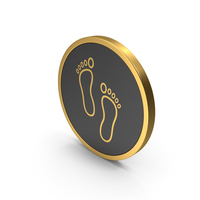 Gold Icon Footprint PNG & PSD Images