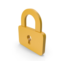 Padlock Yellow Icon PNG & PSD Images