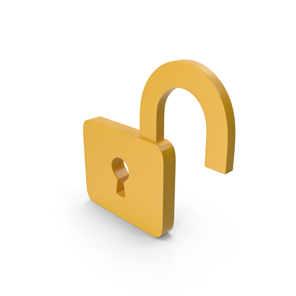 Gold unlocked padlock 14585773 PNG