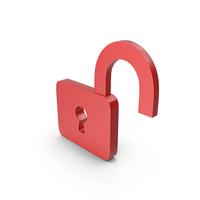Unlocked Padlock Red Icon PNG & PSD Images