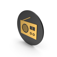 Radio Gold Icon PNG & PSD Images