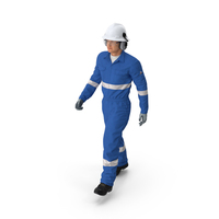 Oil Gas Worker Fully Equipped Walking Pose PNG & PSD Images