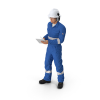 Oil Gas Worker Standing Pose Fur PNG & PSD Images