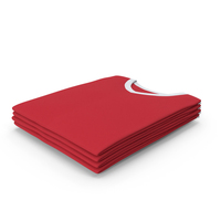 Male V Neck Folded Stacked White and Red PNG & PSD Images
