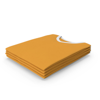 Male V Neck Folded Stacked White and Orange PNG & PSD Images