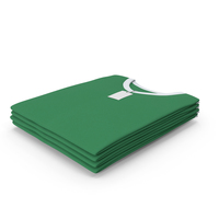 Male V Neck Folded Stacked With Tag White and Green PNG & PSD Images