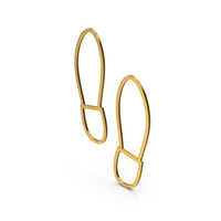 Symbol Shoe Footprint Gold PNG & PSD Images
