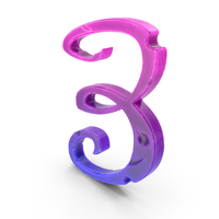 Stylized Number 3 PNG & PSD Images