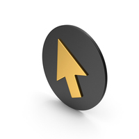 Cursor Arrow Gold Icon PNG & PSD Images