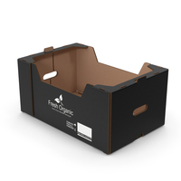 Fruit and Vegetables Packaging Cardboard Tray Box Black PNG & PSD Images
