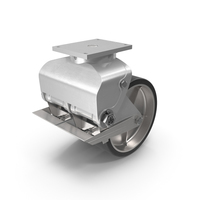 Twin Wheel Swivel Caster with Brake PNG & PSD Images