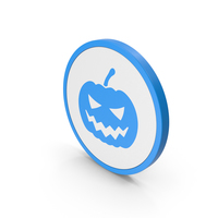 Icon Halloween Pumpkin Blue PNG & PSD Images