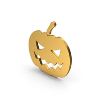 Gold Halloween Pumpkin Symbol PNG & PSD Images