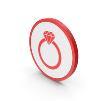 Icon Diamond Ring Red PNG & PSD Images