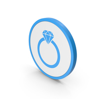 Icon Diamond Ring Blue PNG & PSD Images