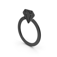 Symbol Diamond Ring Black PNG & PSD Images