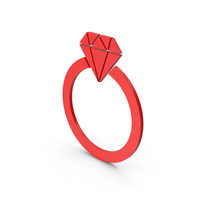 Symbol Diamond Ring Red PNG & PSD Images