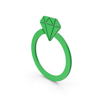 Symbol Diamond Ring Green PNG & PSD Images