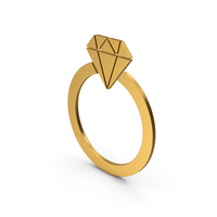 Symbol Diamond Ring Gold PNG & PSD Images