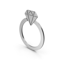 Symbol Diamond Ring Silver PNG & PSD Images