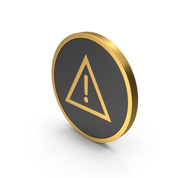 Gold Icon Warning Sign PNG & PSD Images