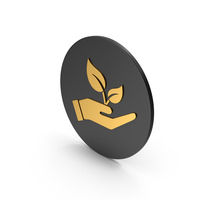 Hand Holding Plant Gold Icon PNG & PSD Images