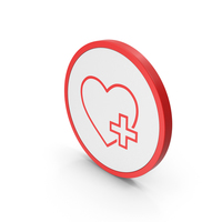 Icon Heart With Medical Cross Red PNG & PSD Images