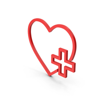 Symbol Heart With Medical Cross Red PNG & PSD Images