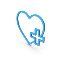 Symbol Heart With Medical Cross Blue PNG & PSD Images