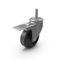 Swivel Threaded Stem Caster with Brake PNG & PSD Images