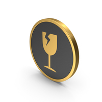 Gold Icon Fragile PNG & PSD Images
