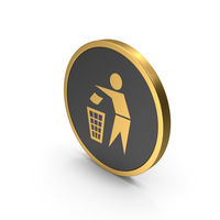 Gold Icon Do Not Litter PNG & PSD Images