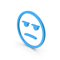Emoji Angry / Bored Blue PNG & PSD Images