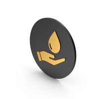 Save Water Gold Icon PNG & PSD Images