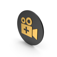 Add Video Gold Icon PNG & PSD Images