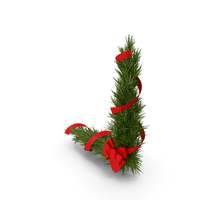 Christmas Corner Decoration with Red Bow and Ribbon PNG & PSD Images