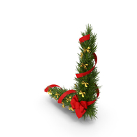 Christmas Corner Decoration with Bows and Ribbons PNG & PSD Images