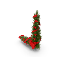 Christmas Corner Decoration with Bows and Ribbon PNG & PSD Images