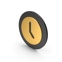 Time Clock Gold Icon PNG & PSD Images