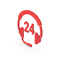 Symbol 24 Hour Support Red PNG & PSD Images