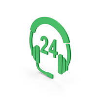 Symbol 24 Hour Support Green PNG & PSD Images