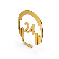 Symbol 24 Hour Support Gold PNG & PSD Images