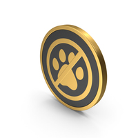 Gold No Pets Icon PNG & PSD Images