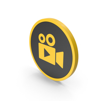 Icon Video Camera Yellow PNG & PSD Images